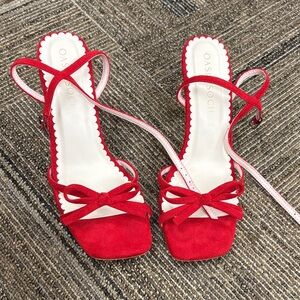 Oasis Society Red Strappy Bow Heels